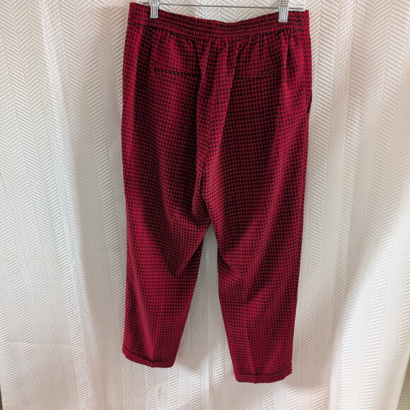 Soho Apparel Houndstooth Pull-on Pants Red and Black Trousers Size Medium - Picture 3 of 8